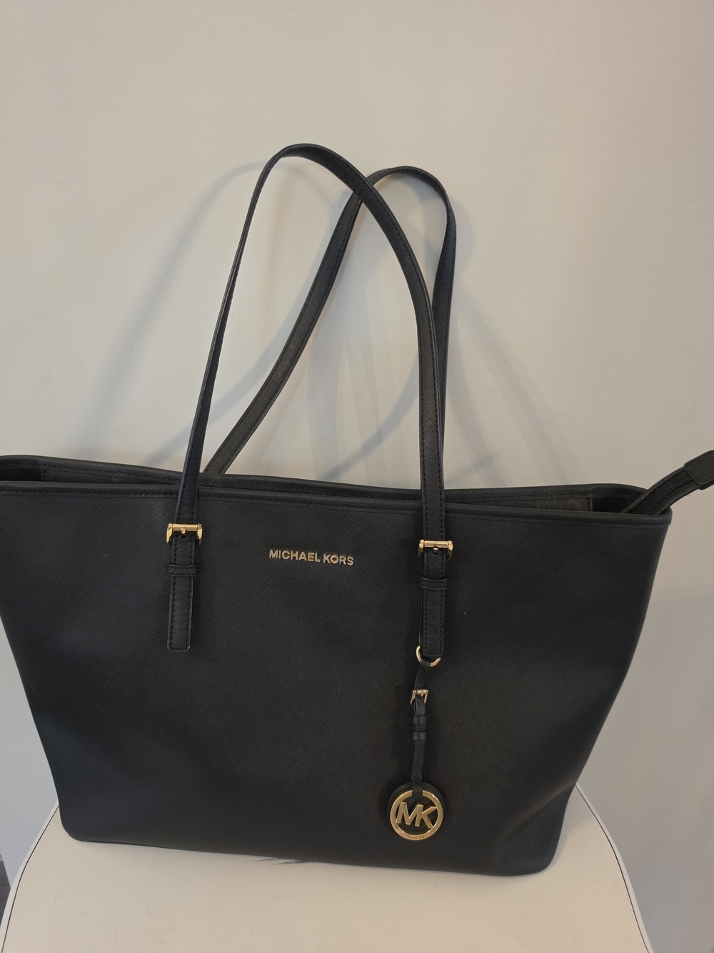 Michael Kors Black Leather Tote Bag Laptop
